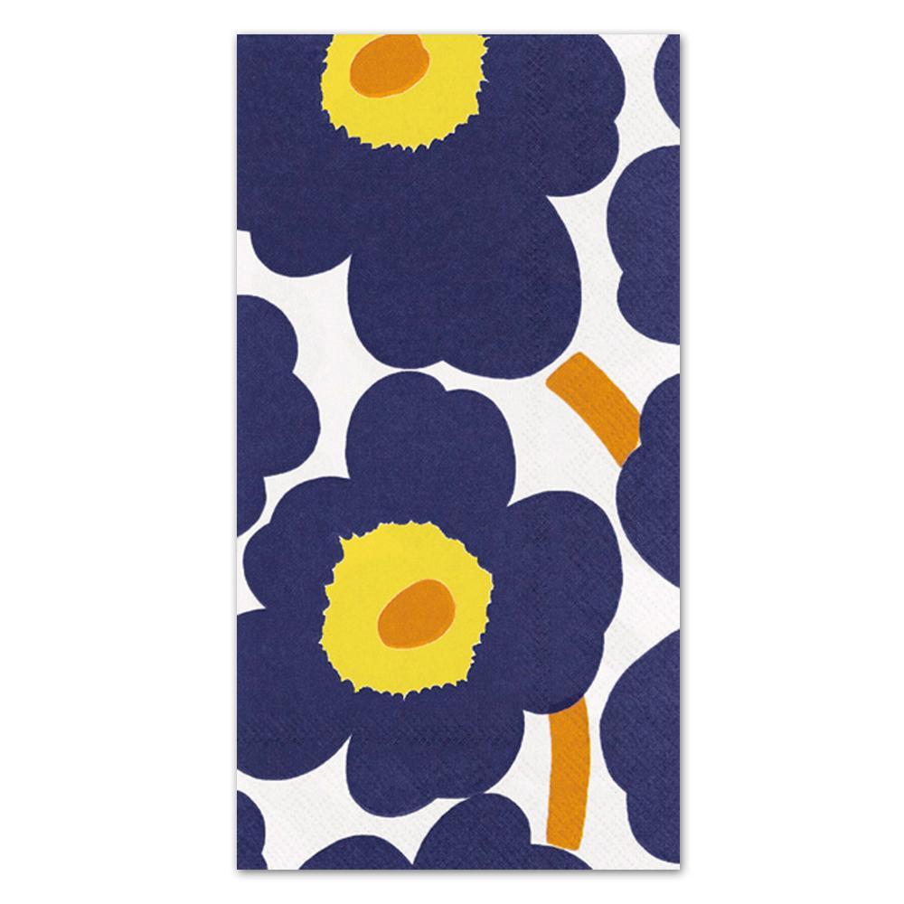 Marimekko - Unikko Dark Blue Paper Guest Towels