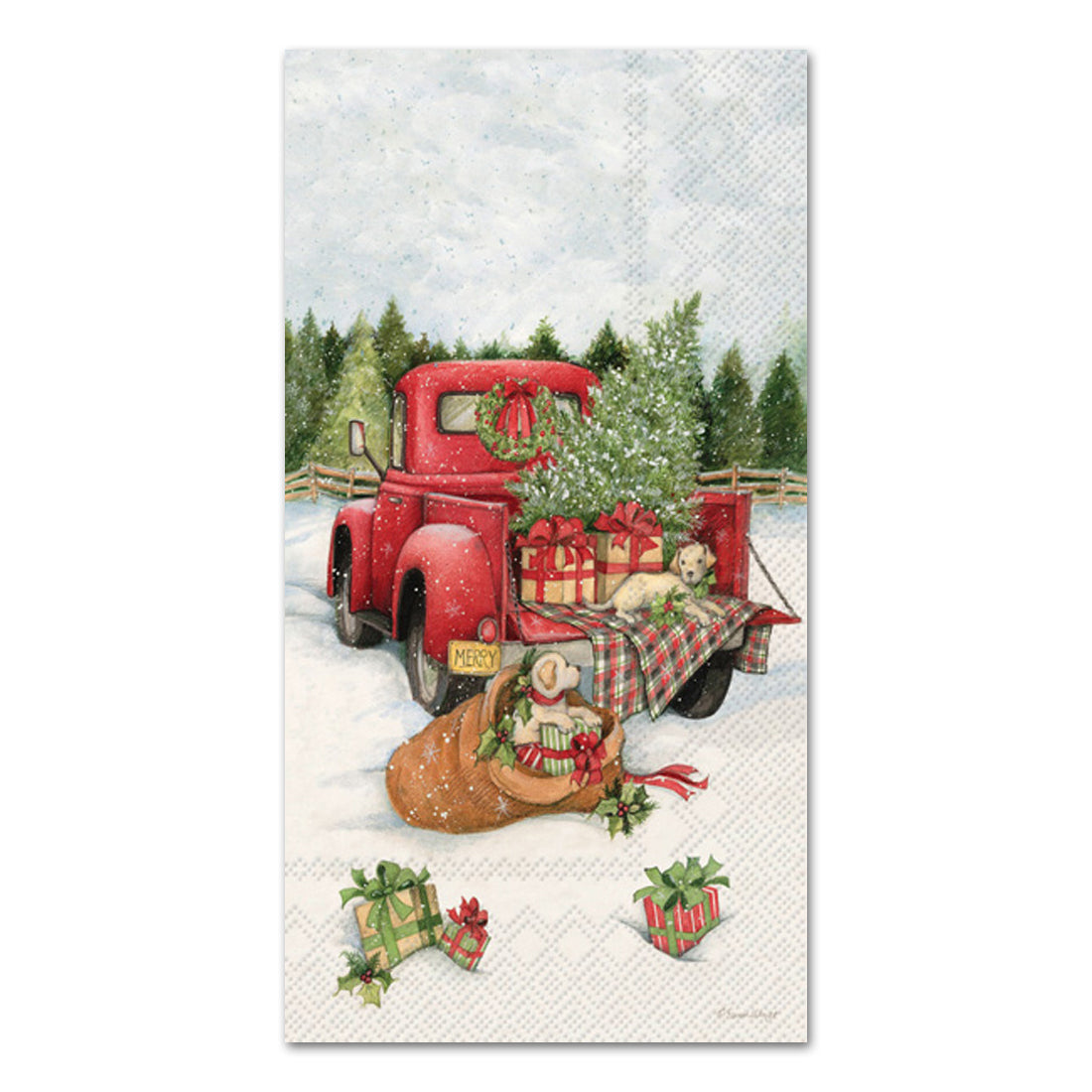 Christmas Delivery Paper Guest Towels - Buffet Napkins