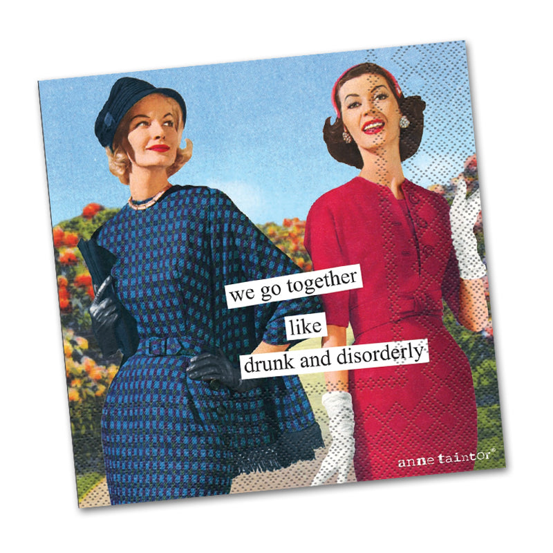 Drunk and Disorderly Funny Cocktail Napkins by Anne Taintor