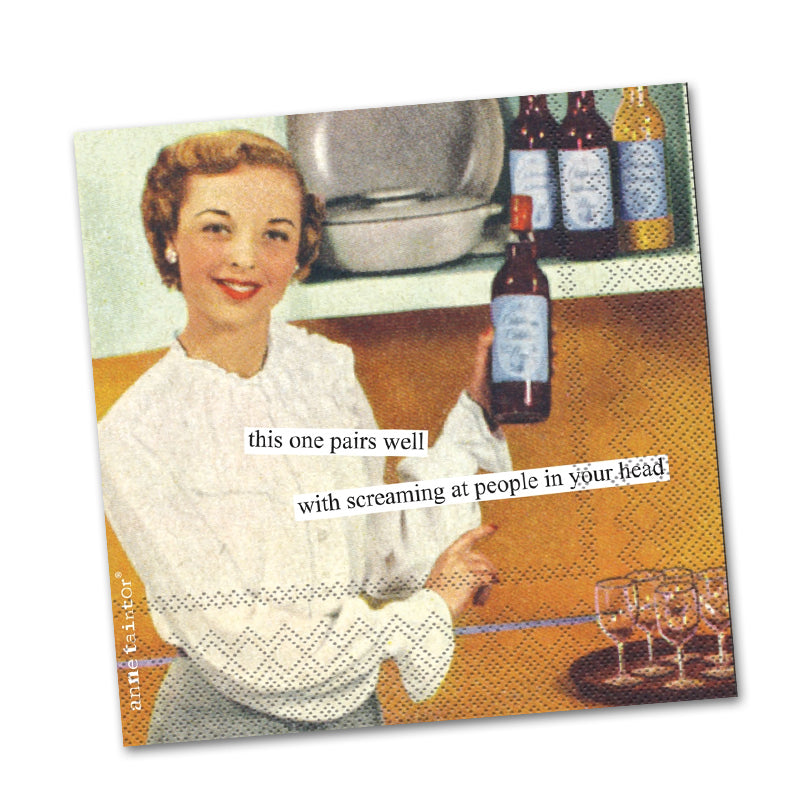 Pairs Well Funny Cocktail Napkins