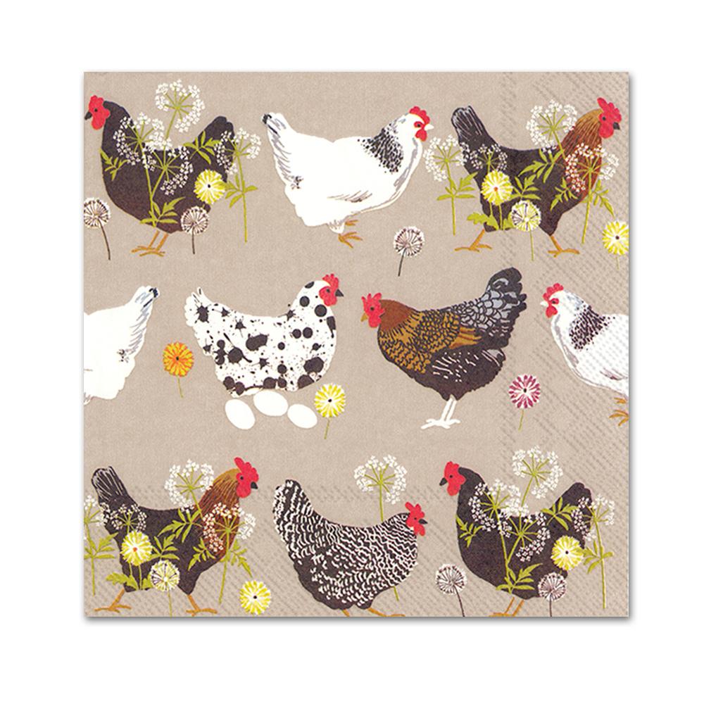 Spatter Hens Napkins - Beverage