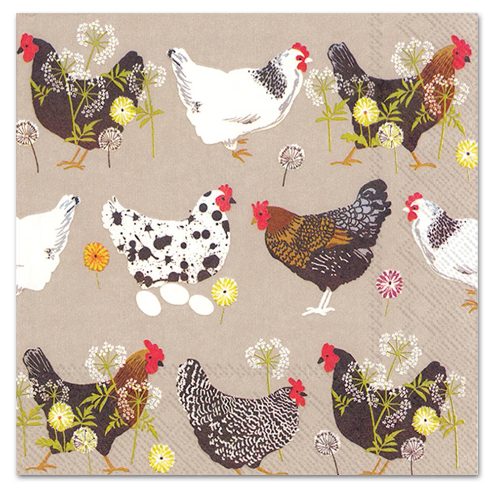 Spatter Hens Napkins - Luncheon
