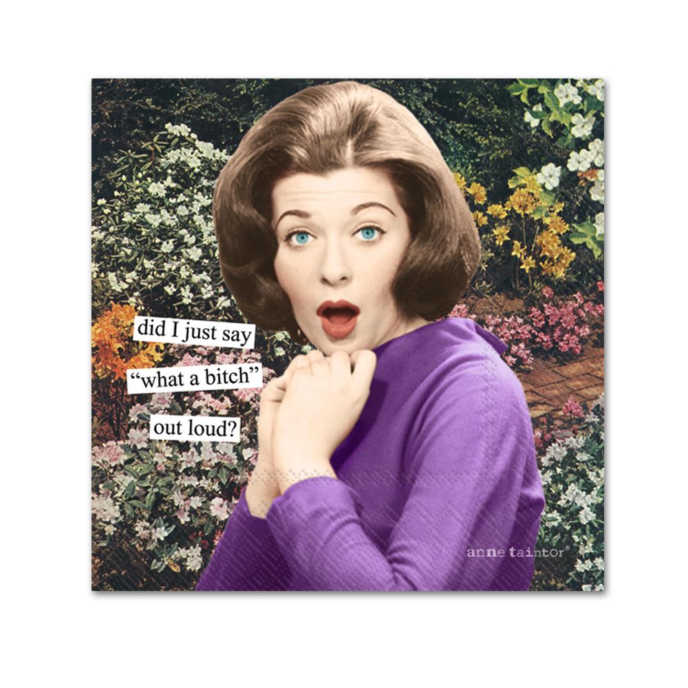 Out Loud? Funny Cocktail Napkins by Anne Taintor