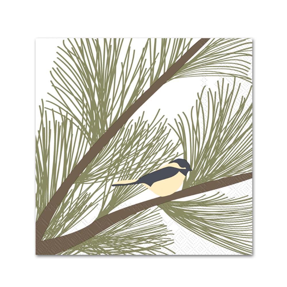 Chickadee & Pine Paper Beverage Napkins