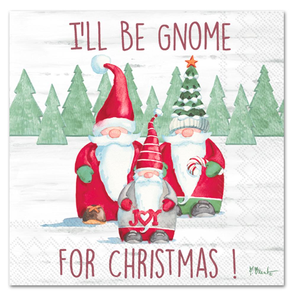 Gnome for Christmas Paper Luncheon Napkins