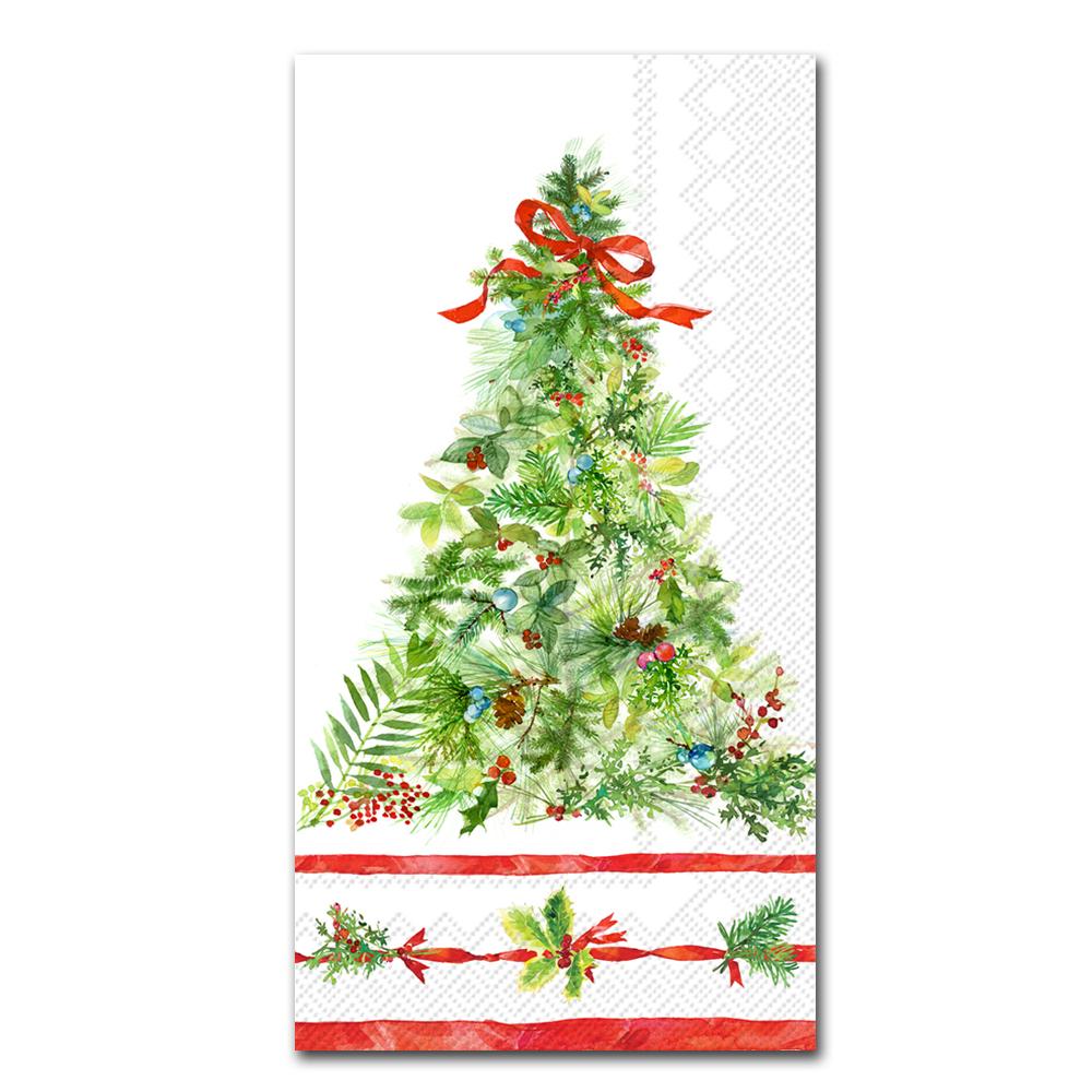 Peace Christmas Tree Paper Guest Towels - Buffet Napkins