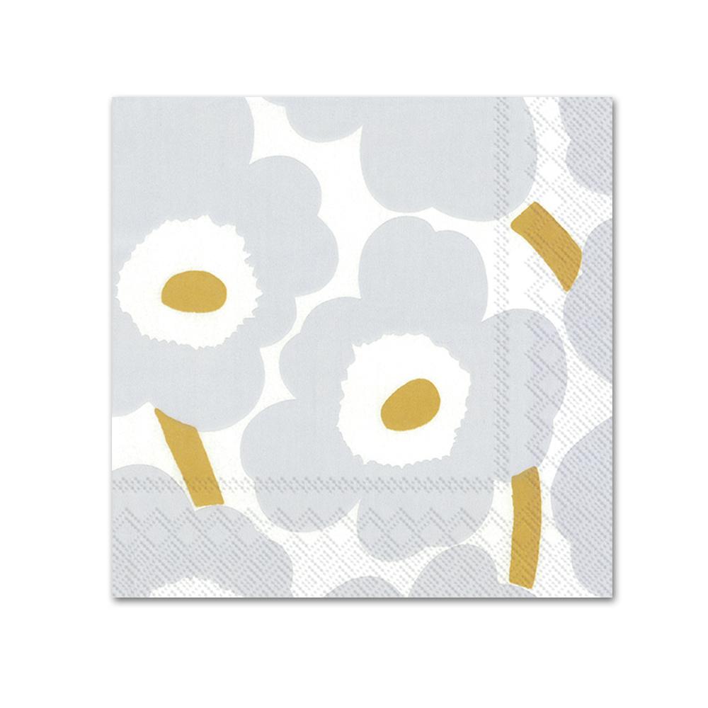 Marimekko - Unikko White & Silver Beverage Napkin