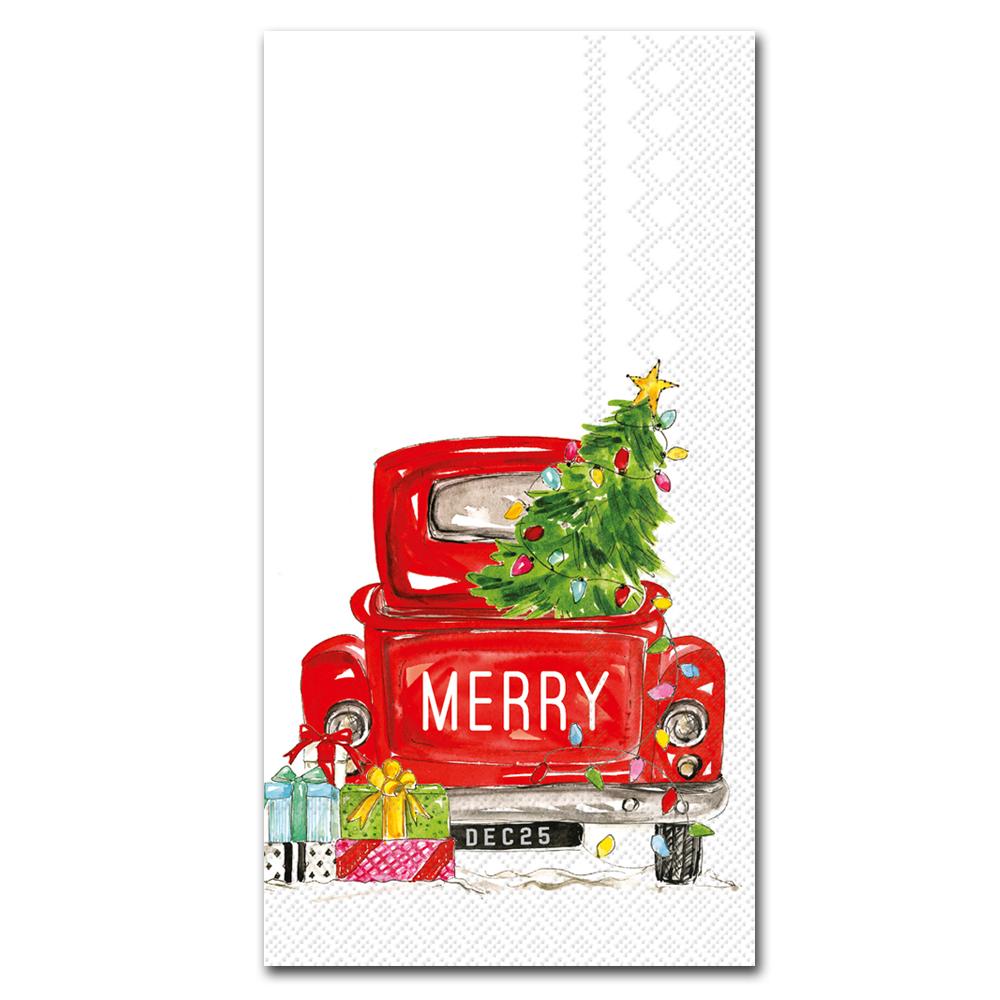 Merry Red Truck Paper Guest Towels