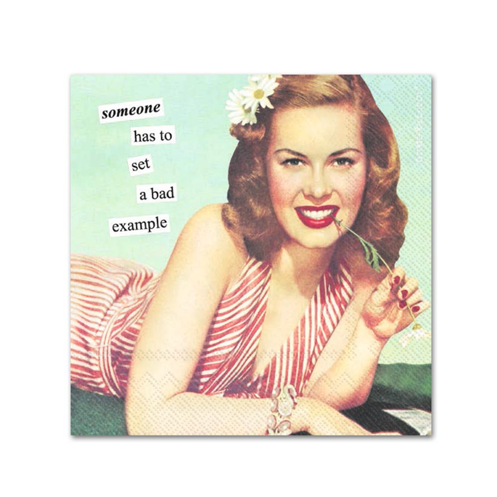 Bad Example Funny Cocktail Napkins by Anne Taintor