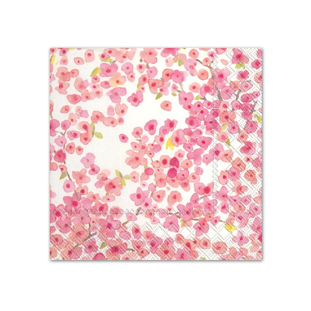 Meryl Pink Blossoms Paper Beverage Napkins