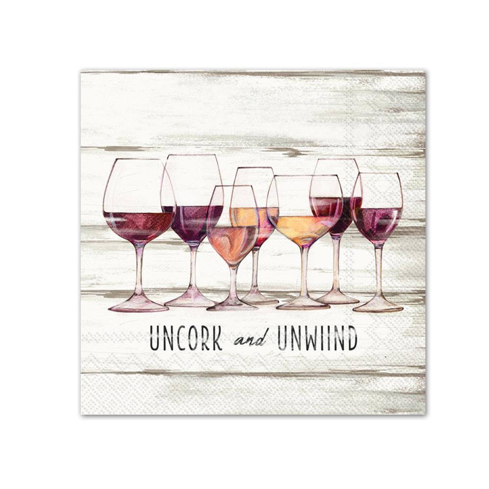 Uncork and Unwind Paper Cocktail Napkins