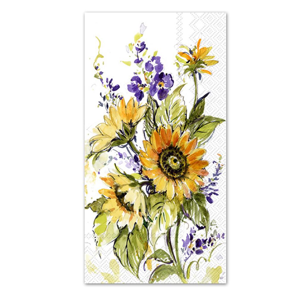 Sunflower Bunch Paper Guest Towels - Buffet Napkins