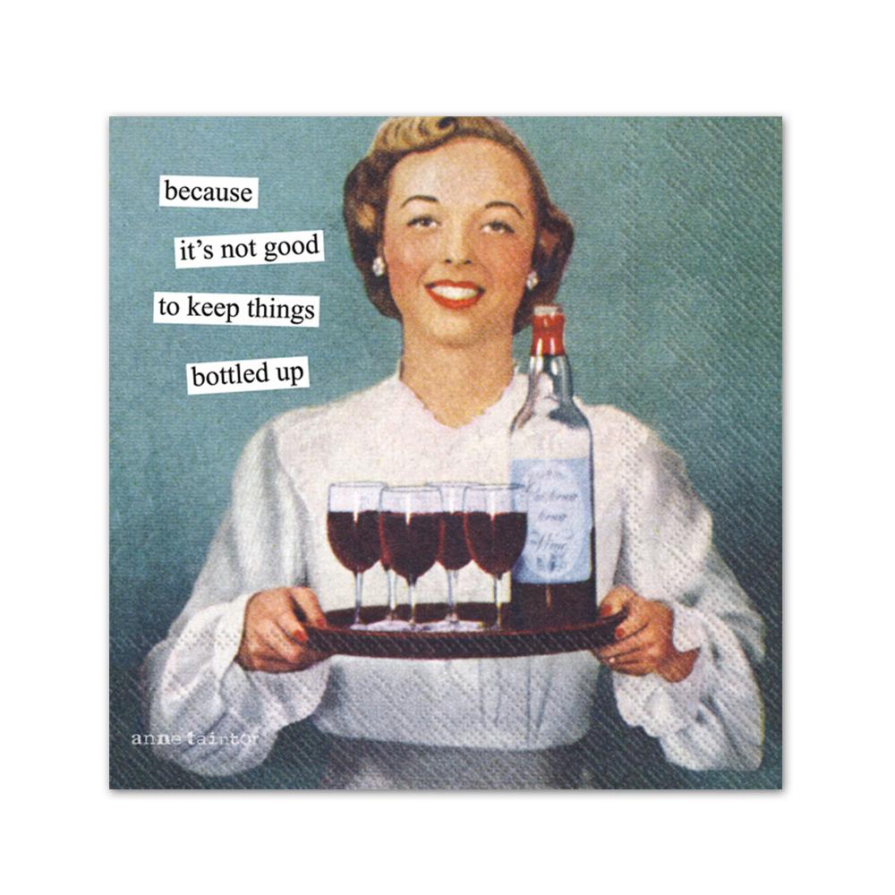 Bottled Up Funny Cocktail Napkins by Anne Taintor