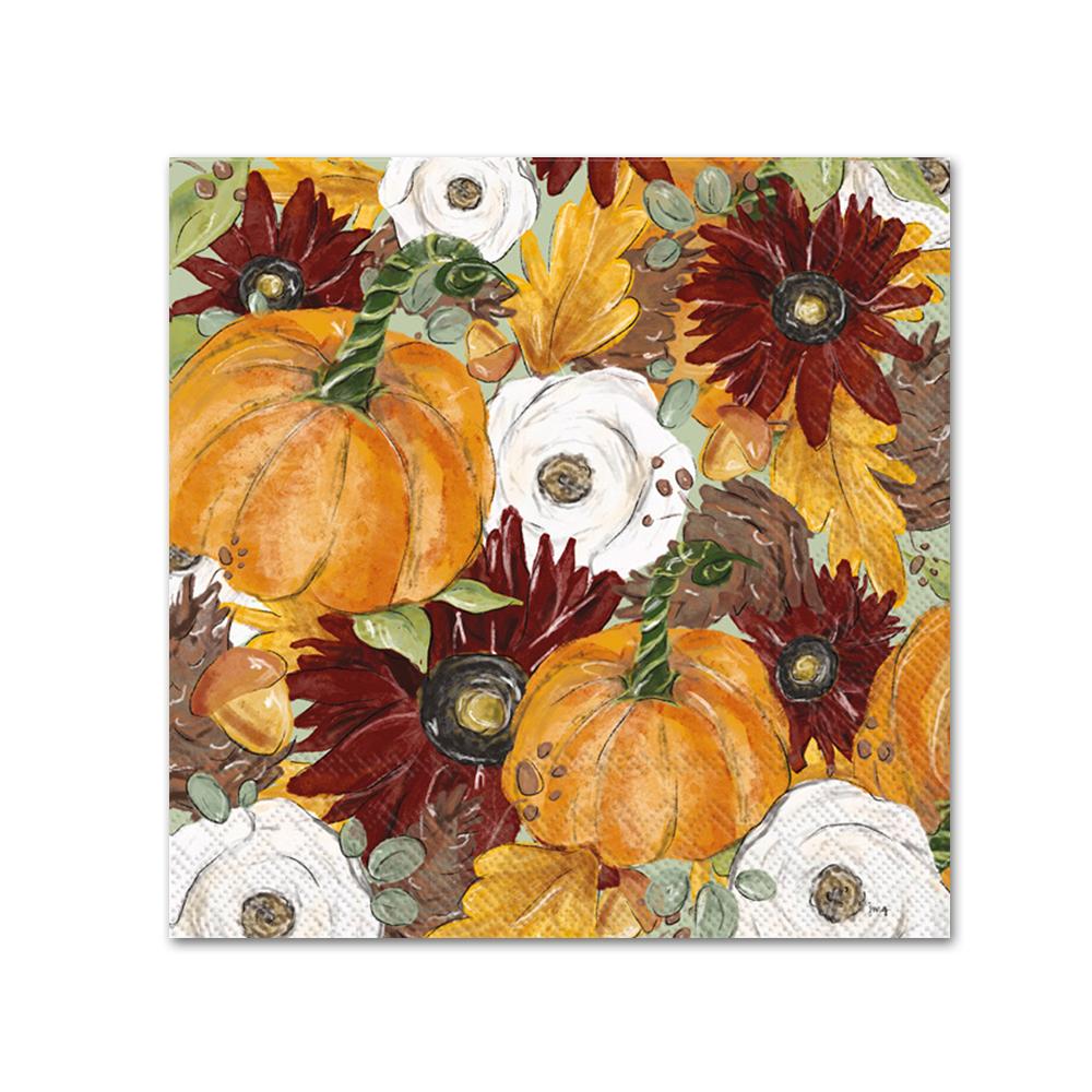 Fall Foliage Paper Beverage Napkins