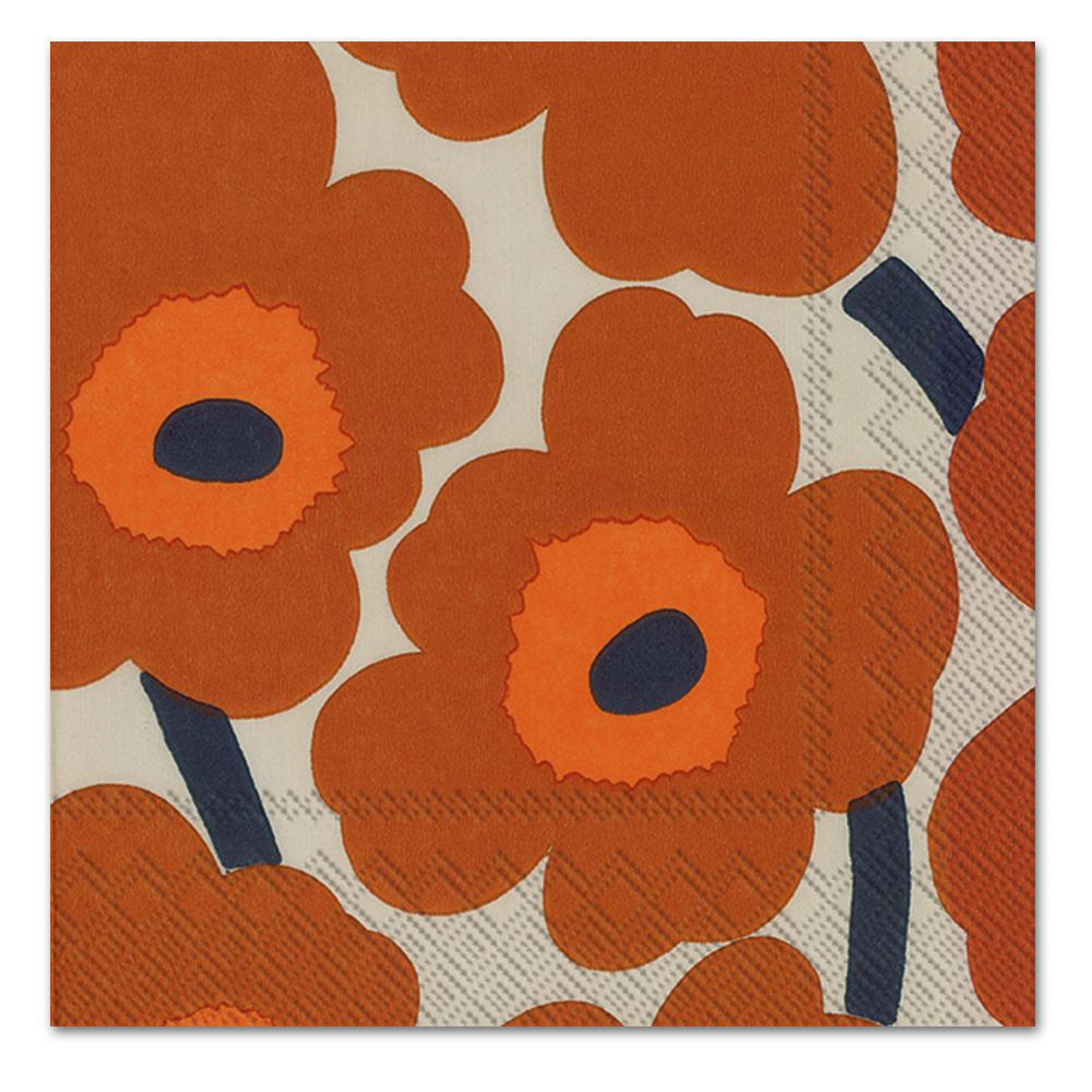 Marimekko - Unikko Terracotta Paper Luncheon Napkins