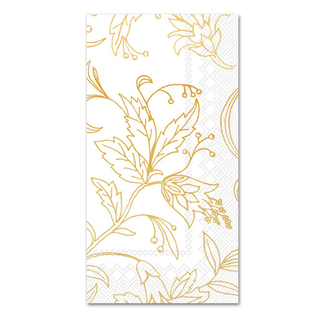 Golden Flowers Paper Guest Towels