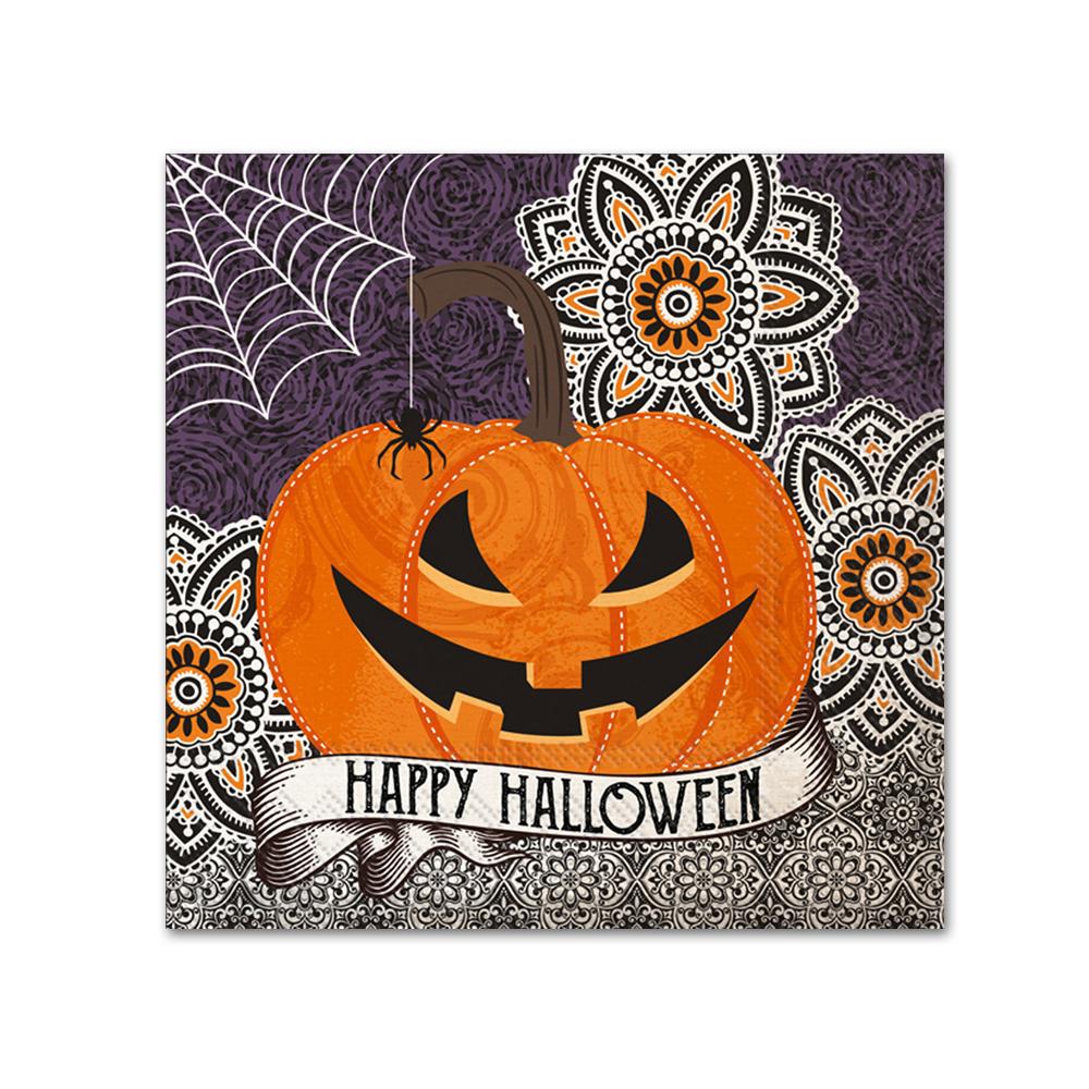 Happy Halloween Pumpkin Paper Beverage Napkins