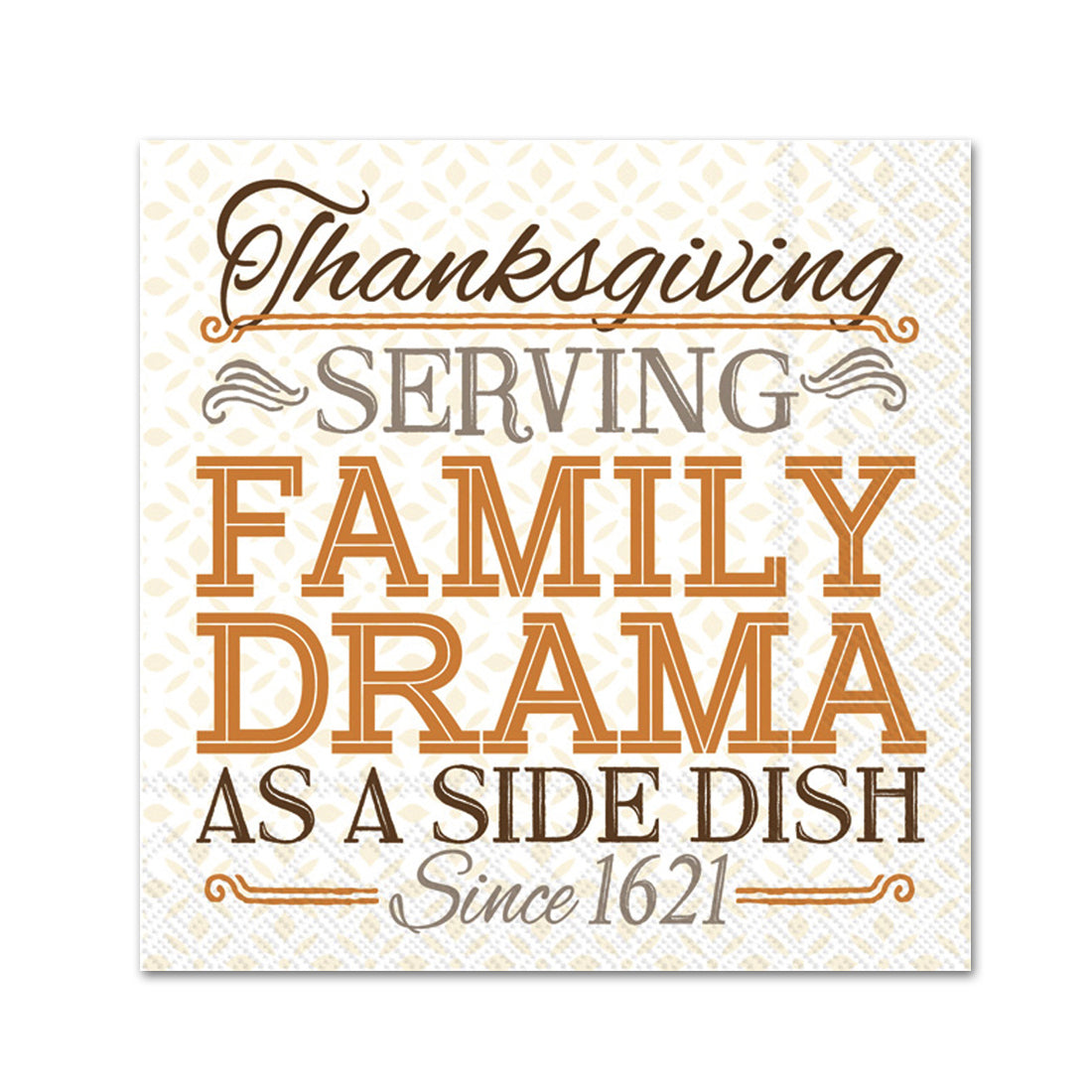Serving Family Drama Thanksgiving Beverage Napkins