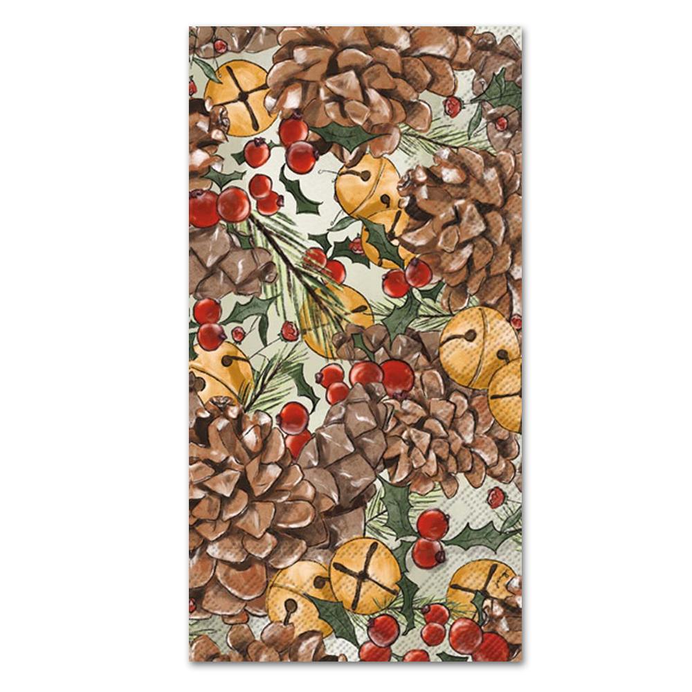 Pinecones and Bells Paper Guest Towels