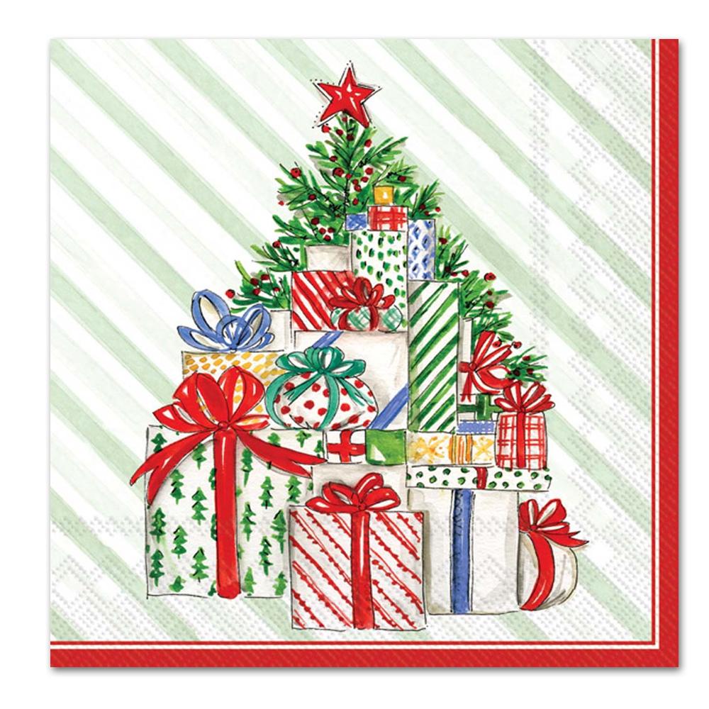 Christmas Present Tree Paper Luncheon Napkins