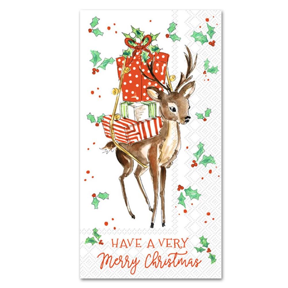 Merry Little Deer Christmas Paper Guest Towels