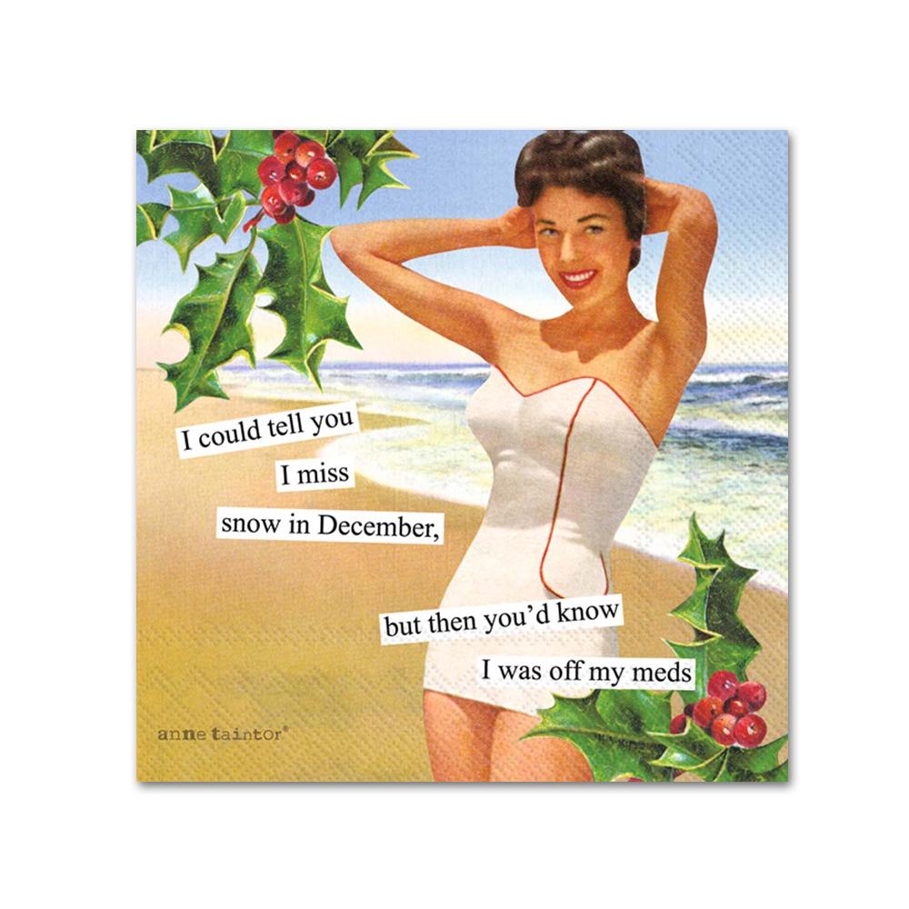 Off My Meds Funny Cocktail Napkins by Anne Taintor