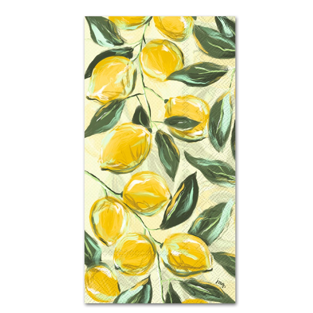 Painterly Lemons Paper Guest Towels - Buffet Napkins