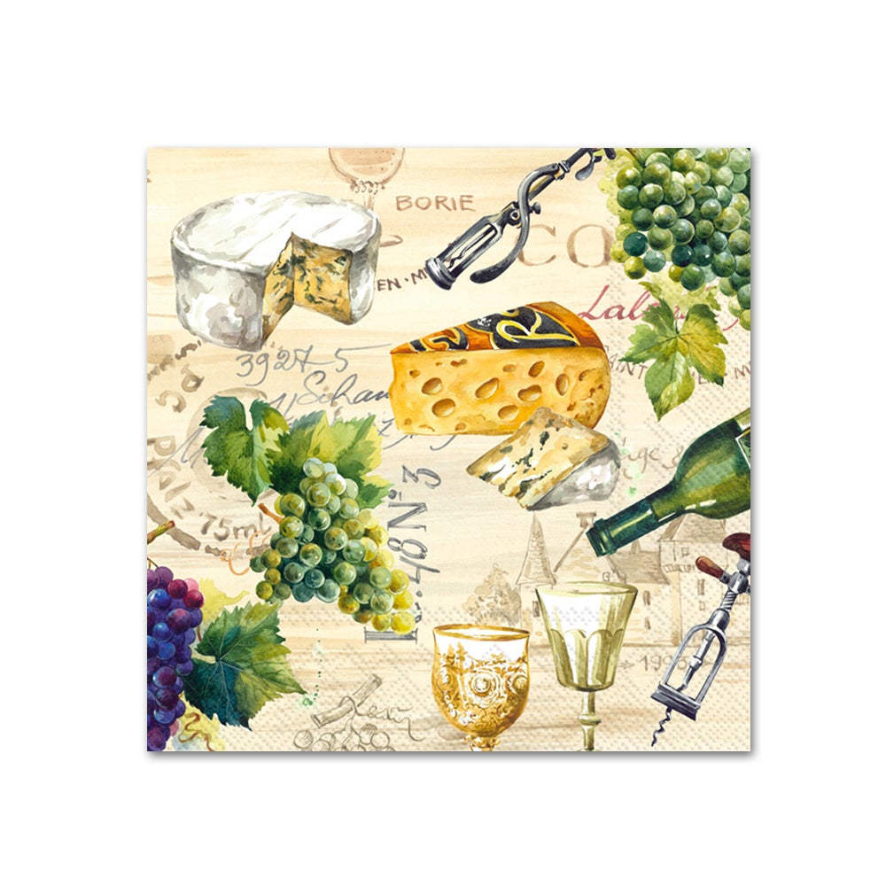 Cheese & Wine Tasting Paper Cocktail Napkins