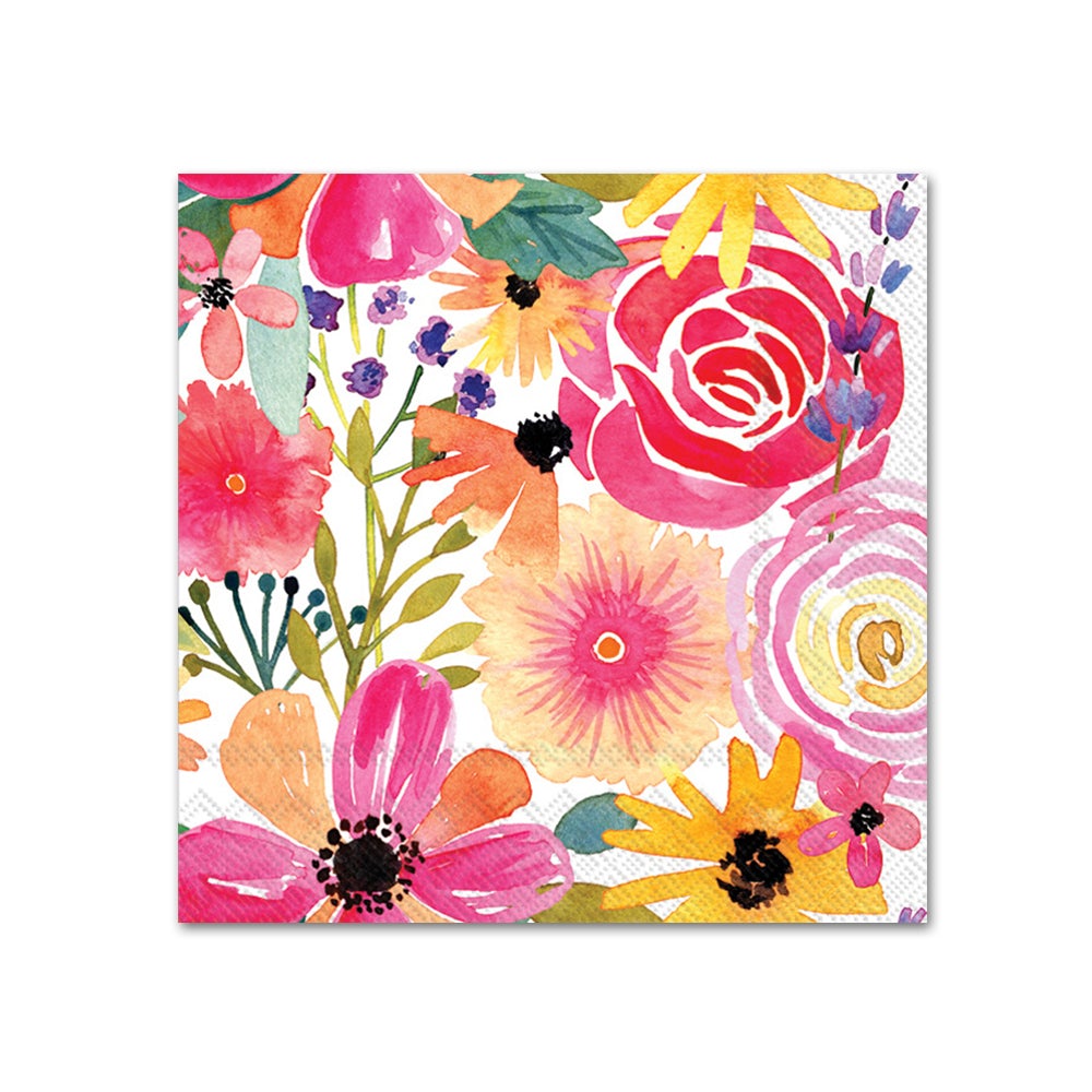 Floral Frenzy Paper Beverage Napkins
