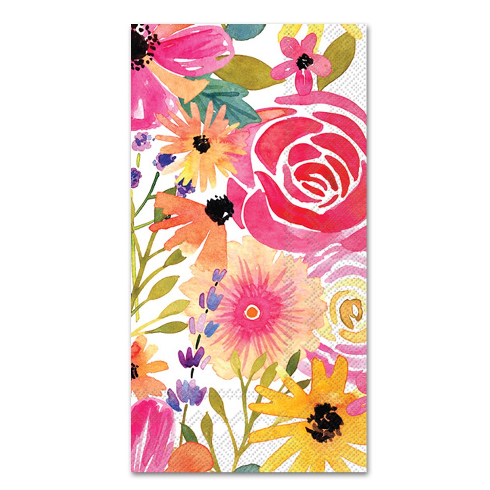 Floral Frenzy Paper Guest Towels - Buffet Napkins