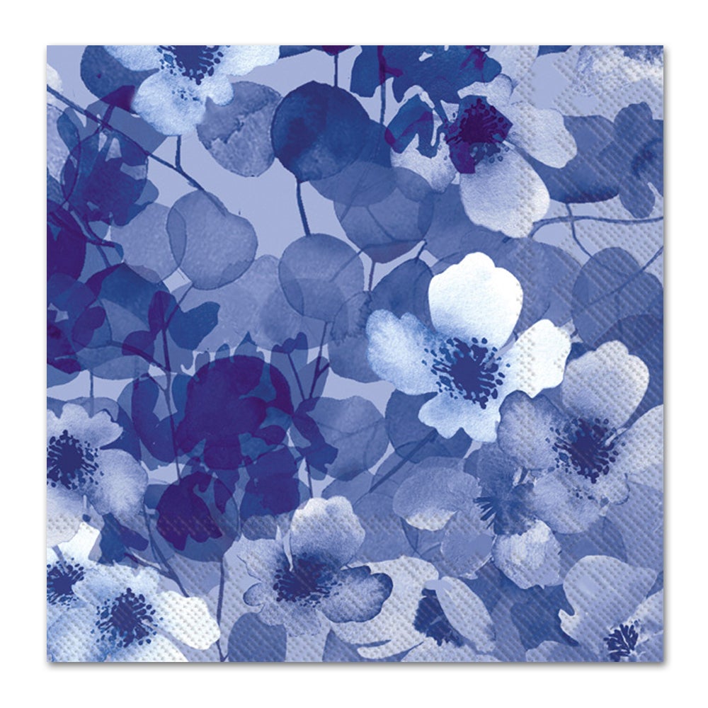 Blue Blossoms Paper Luncheon Napkins