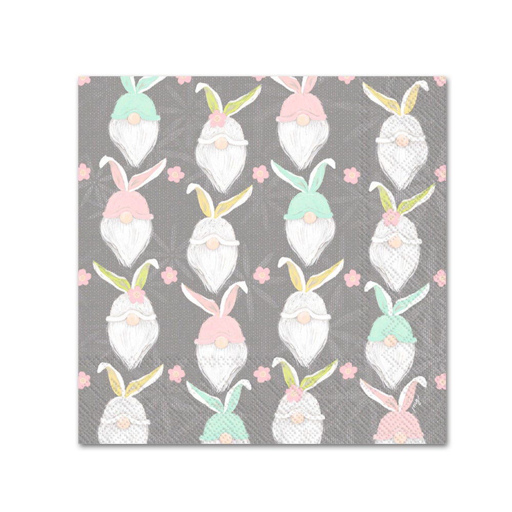 Easter Bunny Gnomes Paper Beverage Napkins
