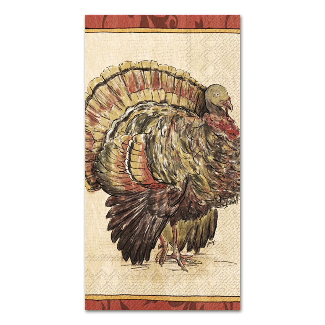 Painterly Turkey Paper Guest Towels - Buffet Napkins