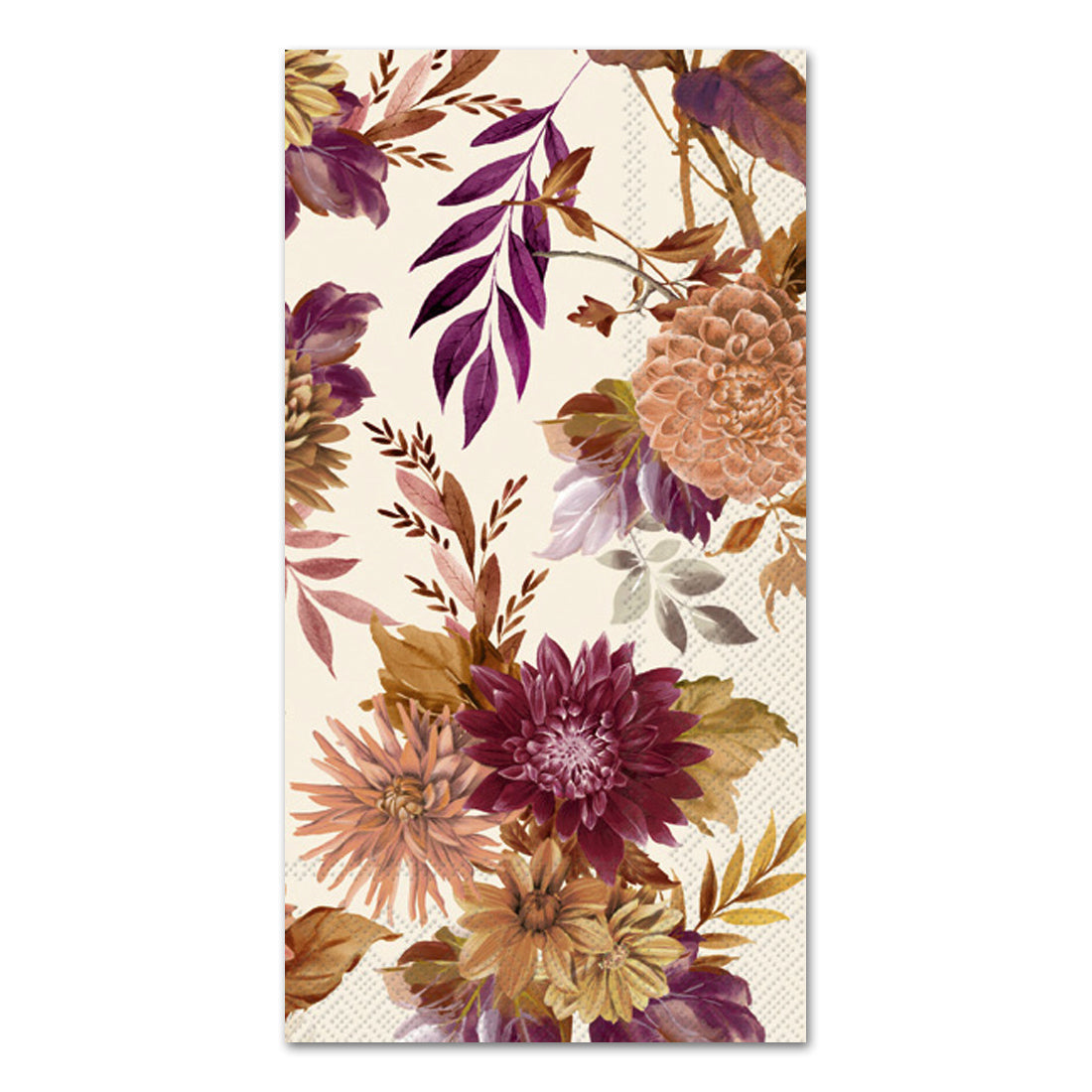 Darla Fall Flowers Cream Paper Guest Towels - Buffet Napkins
