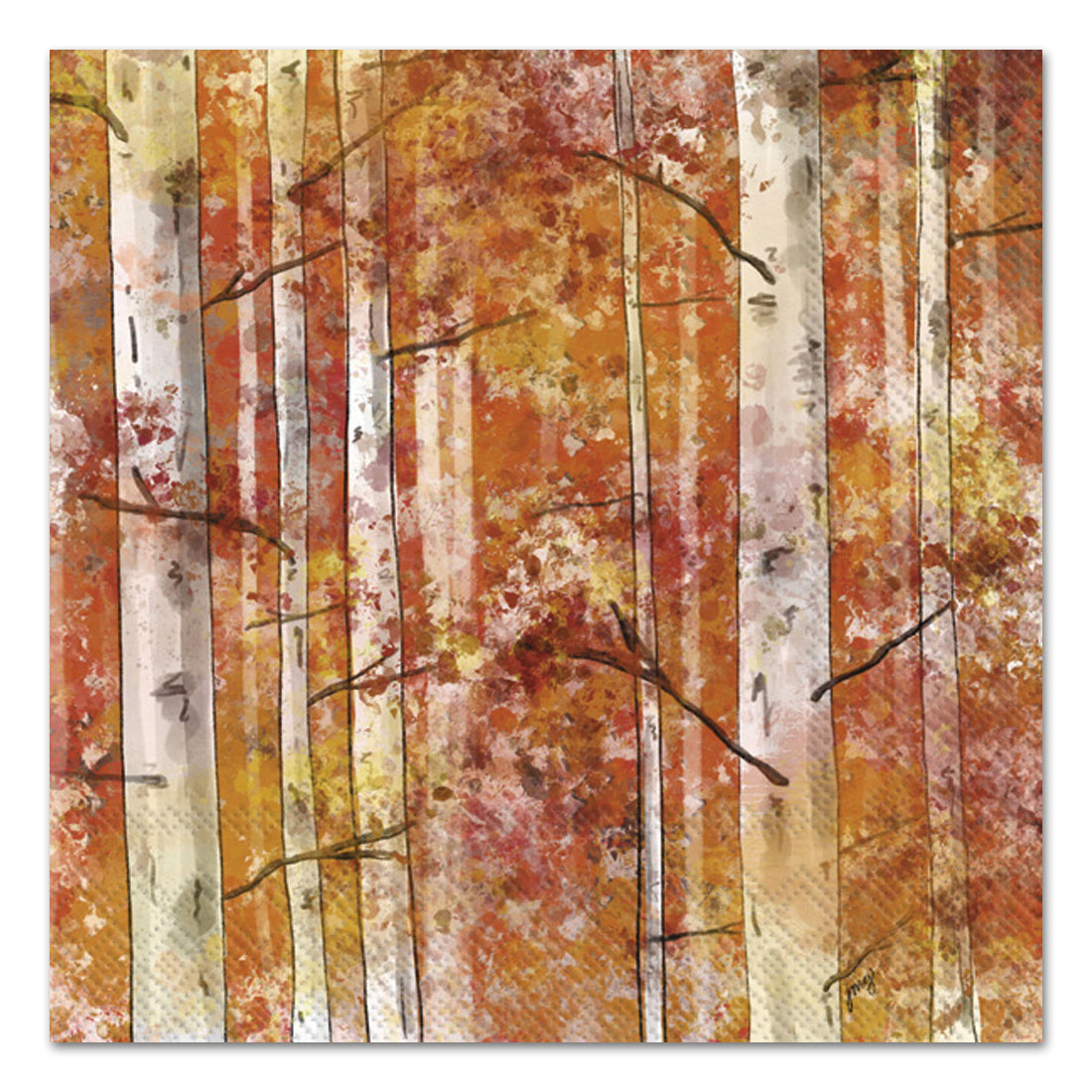 Autumn Birch Paper Luncheon Napkins
