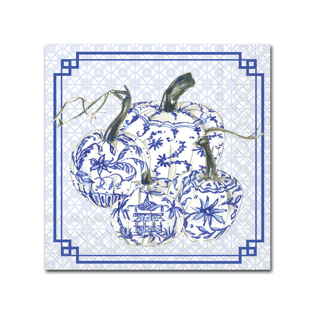 Royal Pumpkins Blue Paper Beverage Napkins