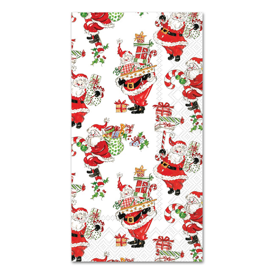 Holly Jolly Santas Paper Guest Towels - Buffet Napkins