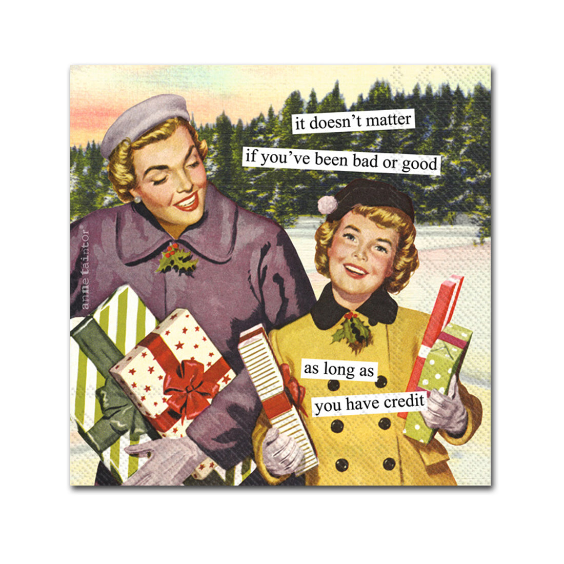 You Have Credit Funny Cocktail Napkins by Anne Taintor