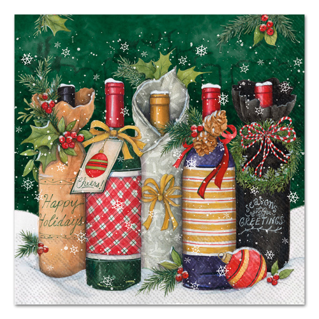 Holiday Vintages Paper Luncheon Napkins