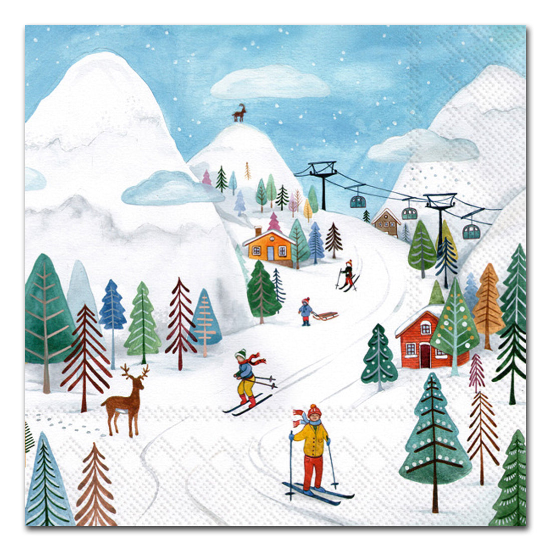 Joy on the Slopes Paper Luncheon Napkins