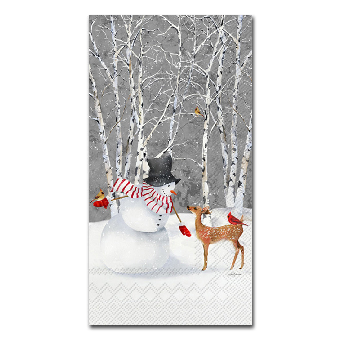 Snowman & Fawn Paper Guest Towels - Buffet Napkins