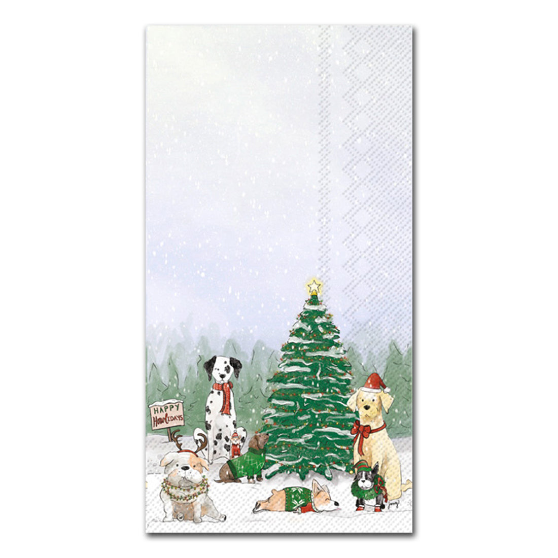 Holiday Pups Paper Guest Towels - Buffet Napkins