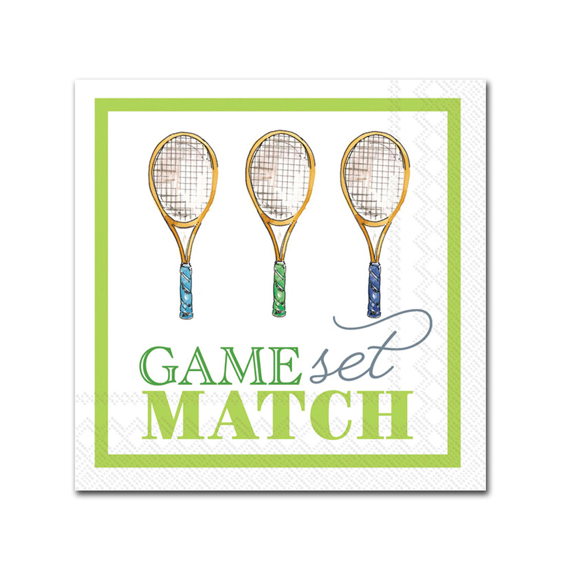 Tennis Game Set Match Paper Beverage Napkins