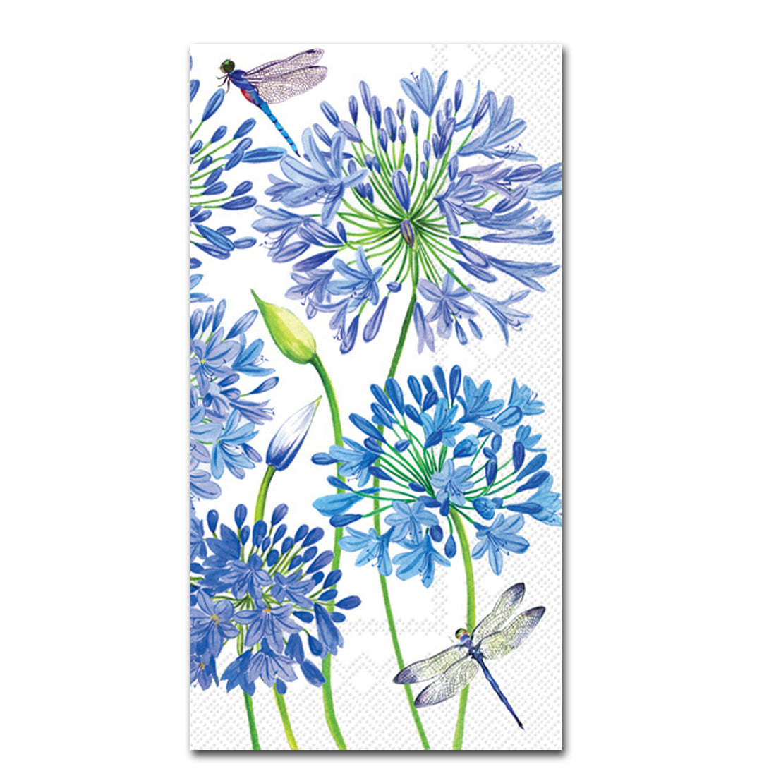Agapanthus Blue Floral Paper Guest Towels - Buffet Napkins