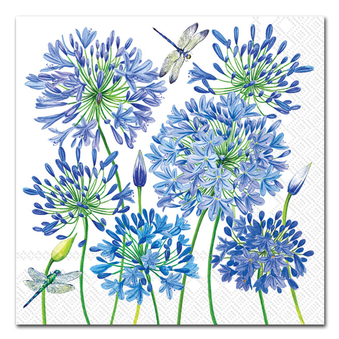 Agapanthus Blue Floral Paper Luncheon Napkins