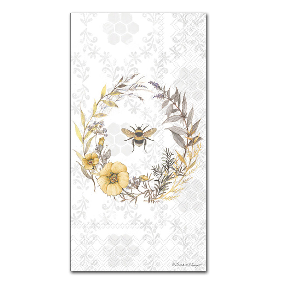 Honey Bee Wildflower Wreath Paper Guest Towels