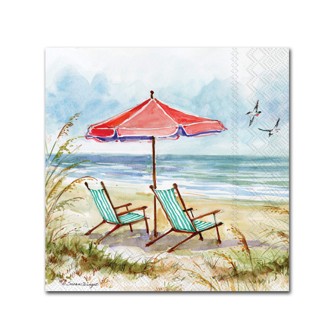 Beach Chairs Paper Beverage Napkins