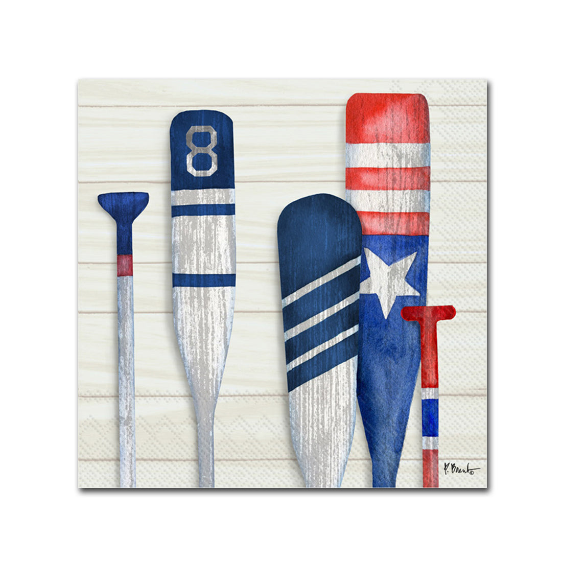 Boating Oars Paper Paper Beverage Napkins