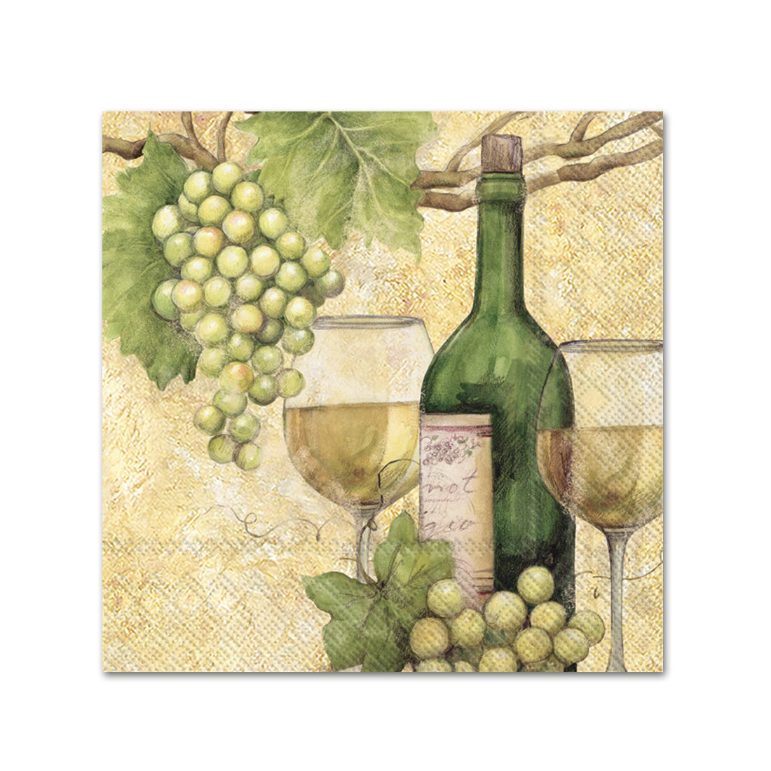 White Wine Tasting Paper Beverage Napkins