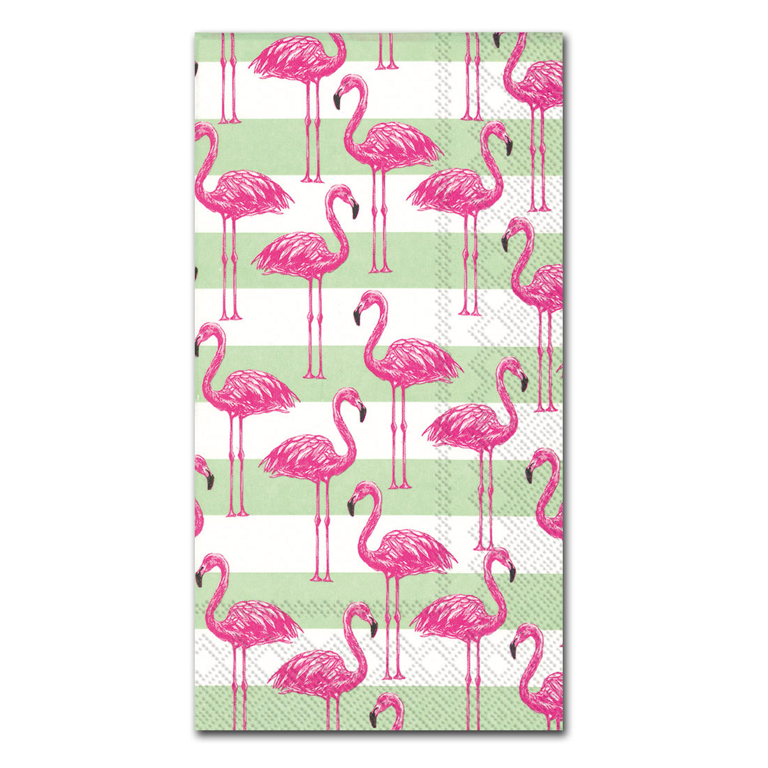 Flamingo Stripe Paper Guest Towels - Buffet Napkins